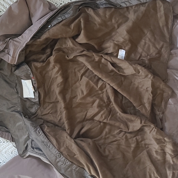 Coldwater Creek green / gray / brown coat. Removable hood and liner. Medium. - Picture 8 of 10